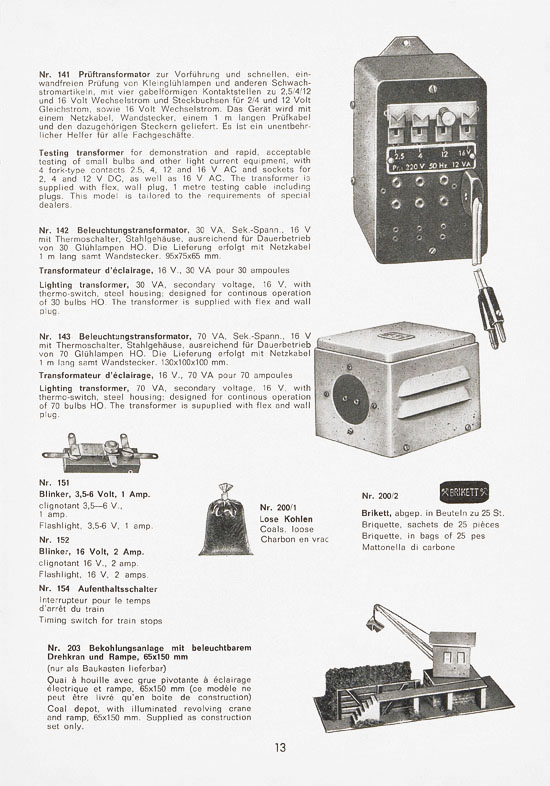 Schneider Modellbahnzubehör 1970