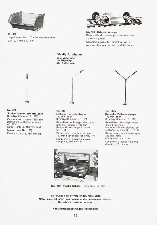 Schneider Modellbahnzubehör 1970