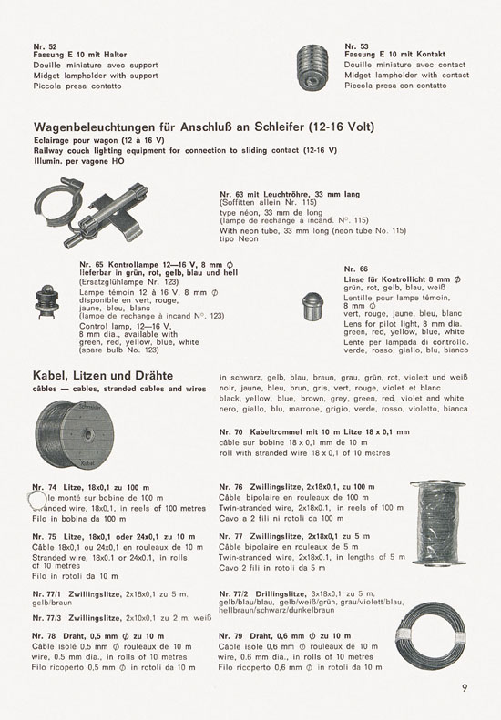 Schneider Modellbahnzubehör Katalog 1974-1975