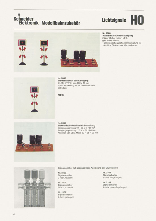 Schneider Modellbahnzubehör Katalog 1981-1982