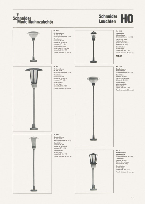 Schneider Modellbahnzubehör Katalog 1981-1982