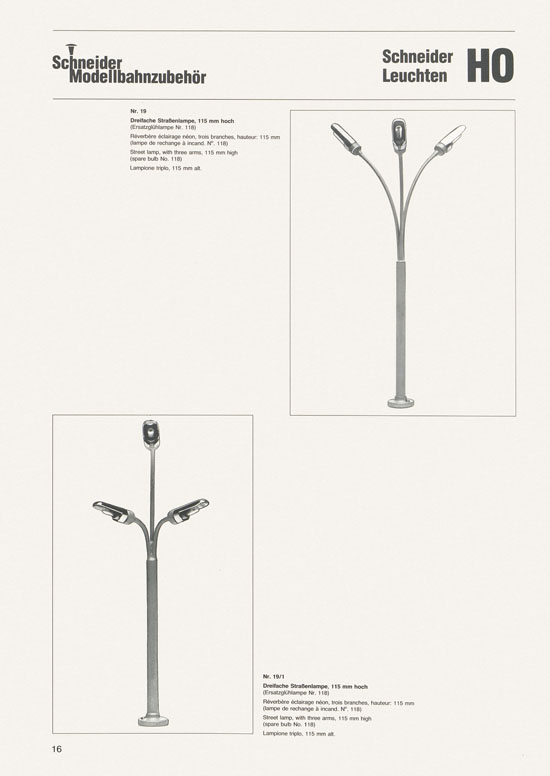 Schneider Modellbahnzubehör Katalog 1981-1982