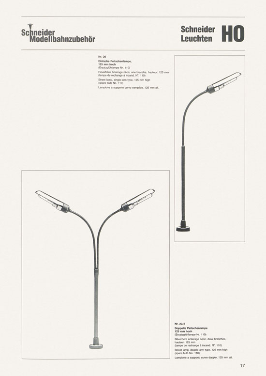 Schneider Modellbahnzubehör Katalog 1981-1982