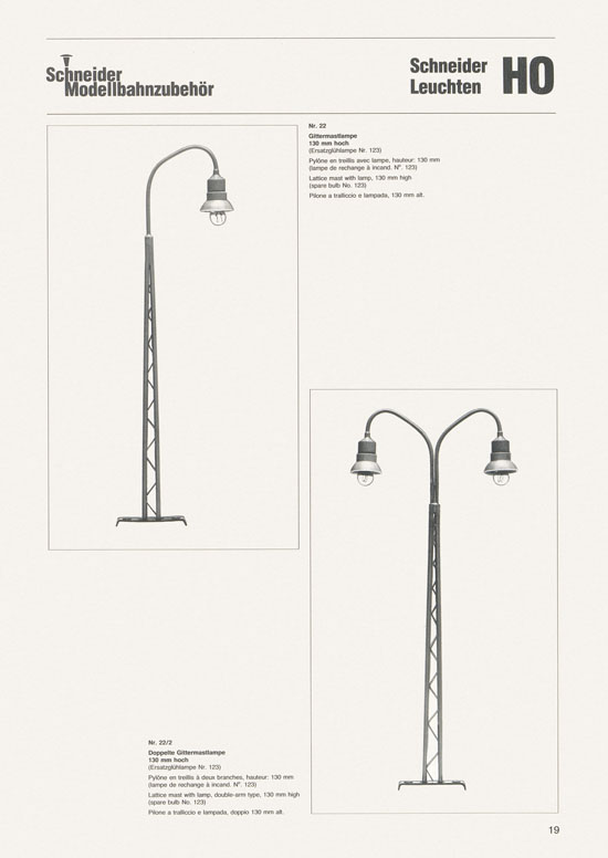 Schneider Modellbahnzubehör Katalog 1981-1982