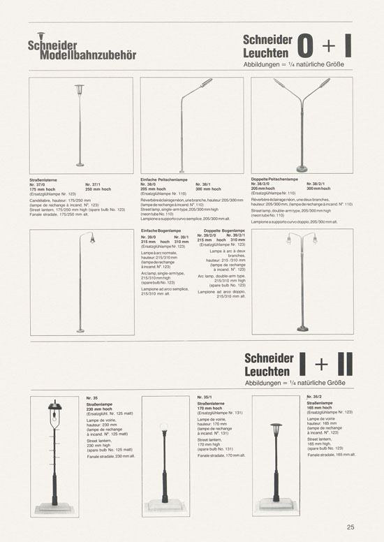 Schneider Modellbahnzubehör Katalog 1981-1982