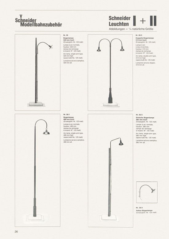 Schneider Modellbahnzubehör Katalog 1981-1982