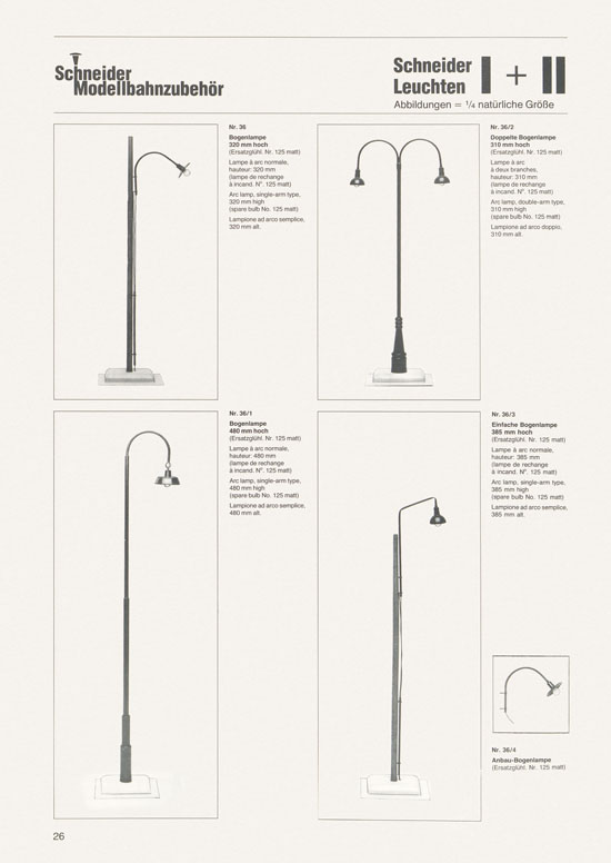 Schneider Modellbahnzubehör Katalog 1981-1982