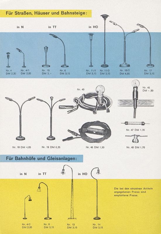 Schneider Modellbahnzubehör Prospekt 1965