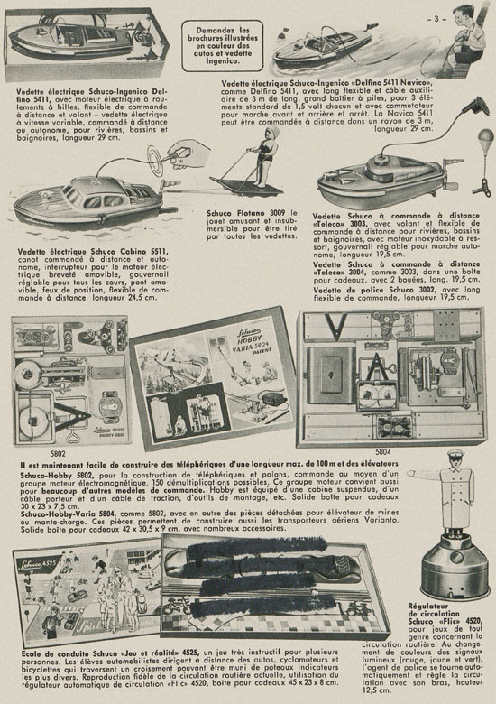 Schuco Jouets Brevetès catalogue 1955