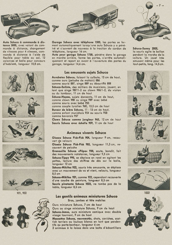 Seite 7 Schuco Jouets Brevetès catalogue 1955