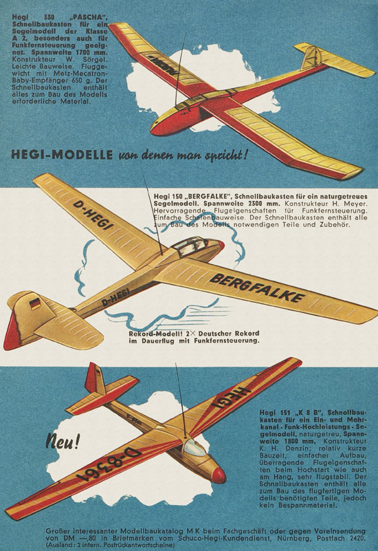 Schuco Hegi Modellbau Katalog 1961