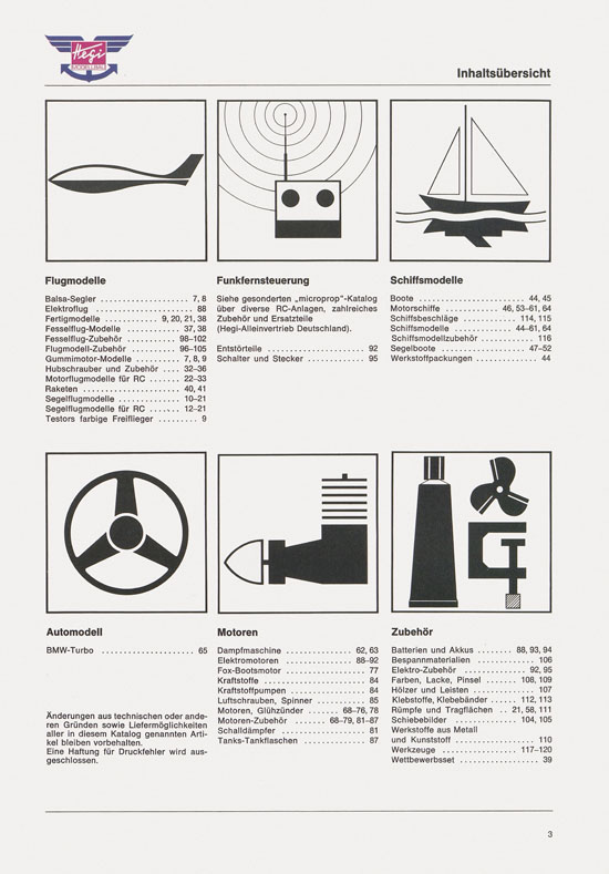 Hegi Modellbau Katalog 1976