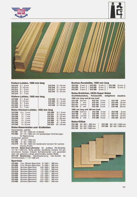 Hegi Modellbau Katalog 1976