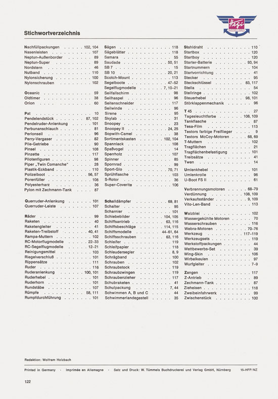 Hegi Modellbau Katalog 1976