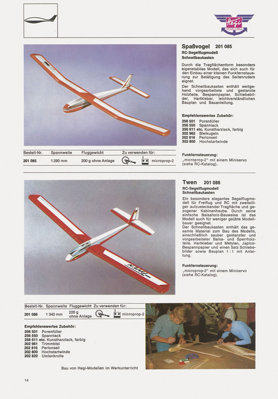 Hegi Modellbau Katalog 1976