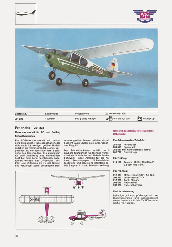 Hegi Modellbau Katalog 1976