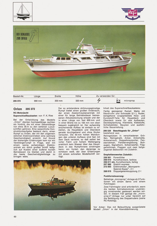 Hegi Modellbau Katalog 1976