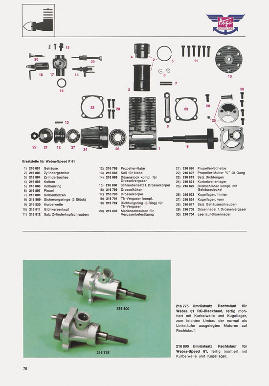 Hegi Modellbau Katalog 1976