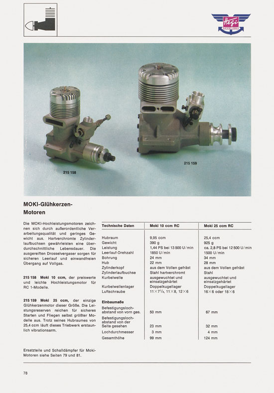 Hegi Modellbau Katalog 1976