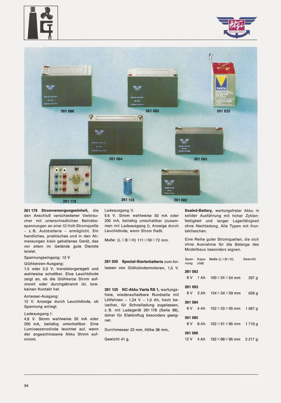 Hegi Modellbau Katalog 1976