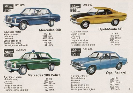 Schuco Modelle 1970