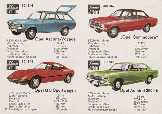 Schuco Modelle 1970