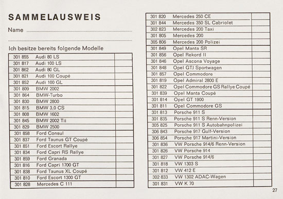 Schuco Modelle 1970