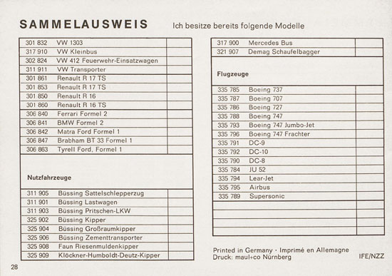 Schuco Modelle 1970