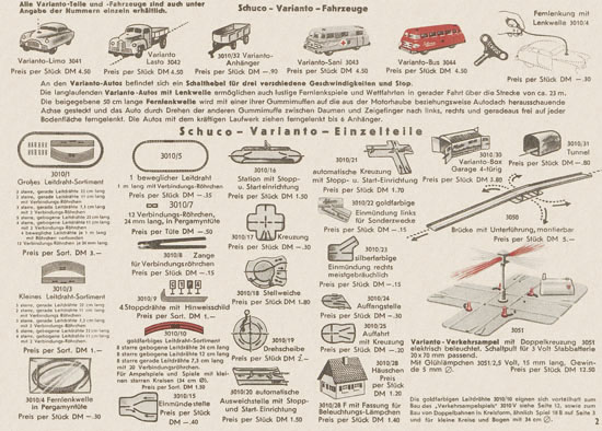 Schuco Varianto 3010 Katalog 1954