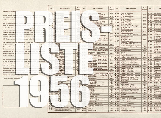 Siku Katalog 1956, Preisliste 1956, Bildpreisliste 1956, Verkehrsmodelle 1956