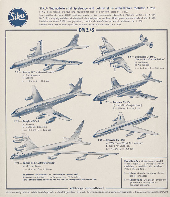 Seite 2 Siku Katalog 1960, Siku Flugmodelle 1960