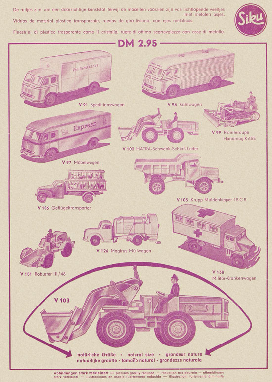 Siku Verkehrsmodelle Katalog 1960