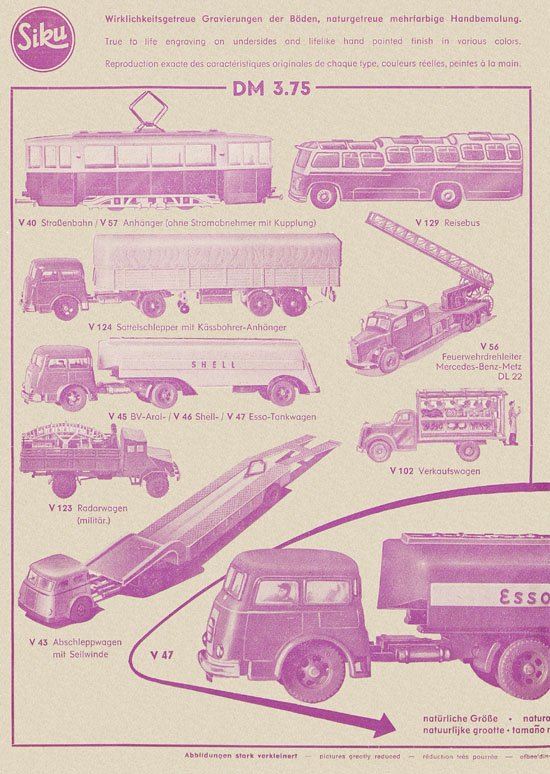 Siku Verkehrsmodelle Katalog 1960