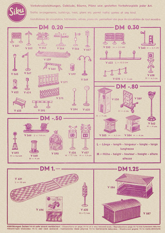 Siku Verkehrsmodelle Katalog 1960