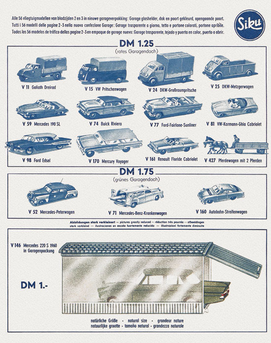 Seite 3 Siku Verkehrsmodelle und Flugmodelle Katalog 1961