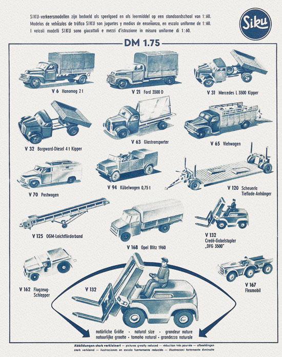 Siku Verkehrsmodelle und Flugmodelle Katalog 1961