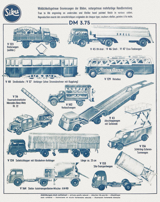 Siku Verkehrsmodelle und Flugmodelle Katalog 1961