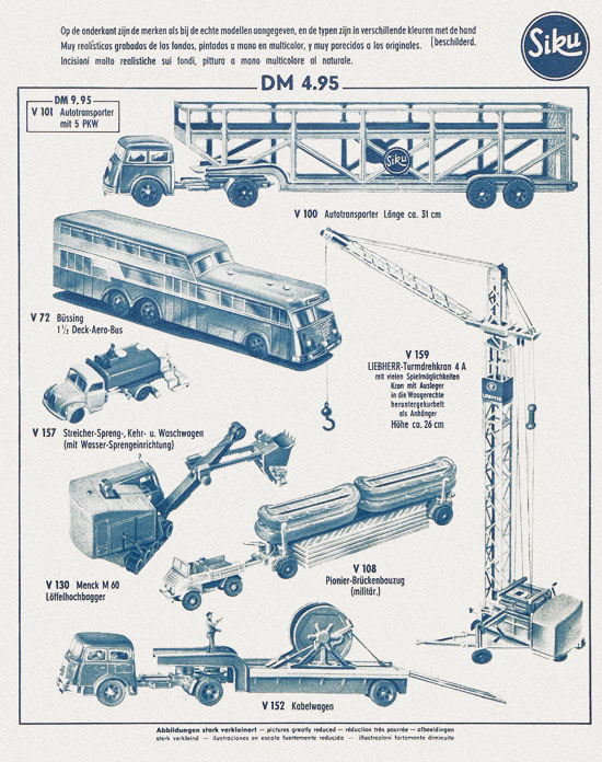 Siku Verkehrsmodelle und Flugmodelle Katalog 1961