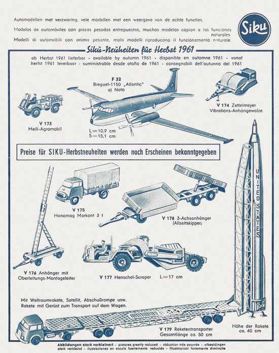 Seite 17 Siku Verkehrsmodelle und Flugmodelle Katalog 1961