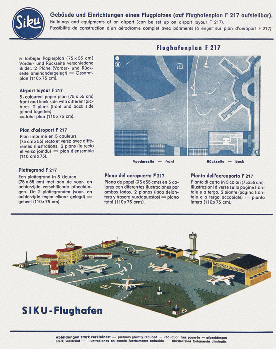 Siku Verkehrsmodelle und Flugmodelle Katalog 1961