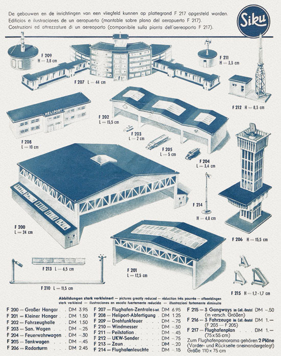 Siku Verkehrsmodelle und Flugmodelle Katalog 1961