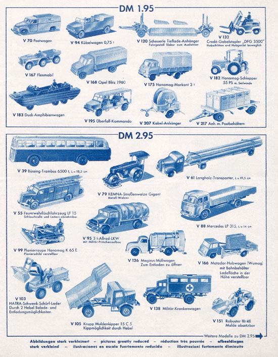 Siku Katalog 1963, Bildpreisliste 1963, Verkehrsmodelle und Flugmodelle 1963