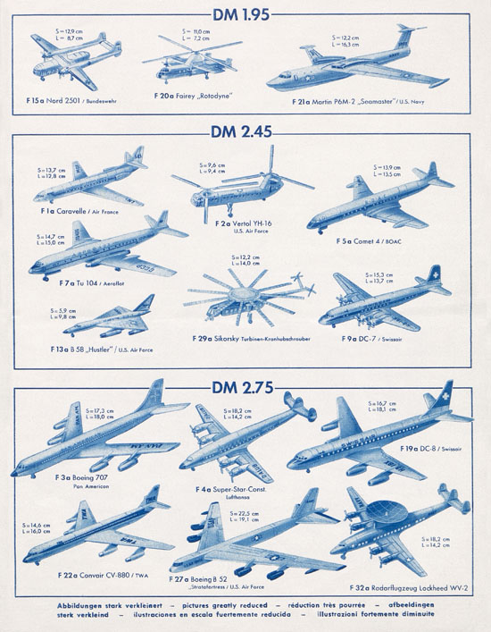 Siku Katalog 1963, Bildpreisliste 1963, Verkehrsmodelle und Flugmodelle 1963