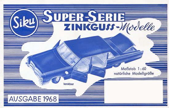 Seite 1 Siku Katalog 1968, Preisliste 1968, Bildpreisliste 1968, Verkehrsmodelle 1968