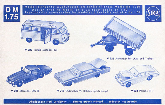 Seite 4 Siku Katalog 1968, Preisliste 1968, Bildpreisliste 1968, Verkehrsmodelle 1968