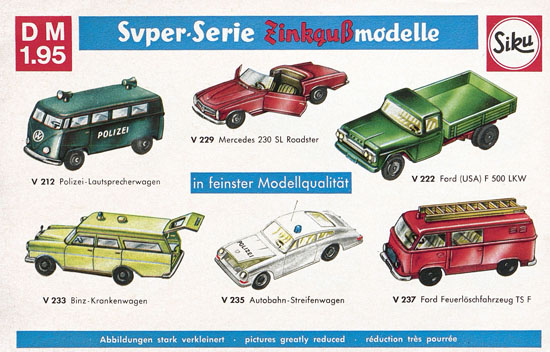 Siku Katalog 1968, Preisliste 1968, Bildpreisliste 1968, Verkehrsmodelle 1968