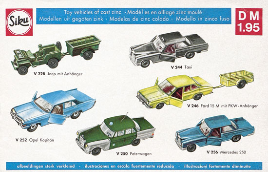 Siku Katalog 1968, Preisliste 1968, Bildpreisliste 1968, Verkehrsmodelle 1968