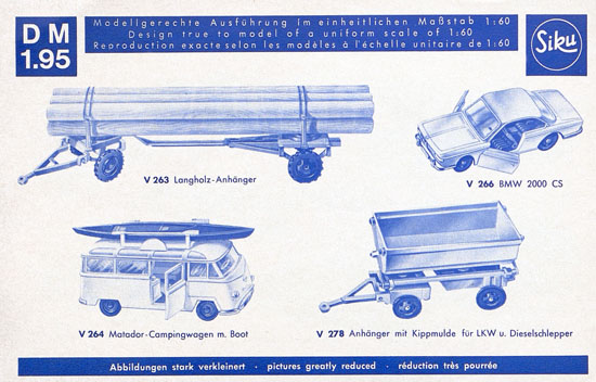 Seite 8 Siku Katalog 1968, Preisliste 1968, Bildpreisliste 1968, Verkehrsmodelle 1968