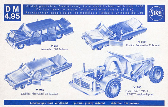 Siku Katalog 1968, Preisliste 1968, Bildpreisliste 1968, Verkehrsmodelle 1968