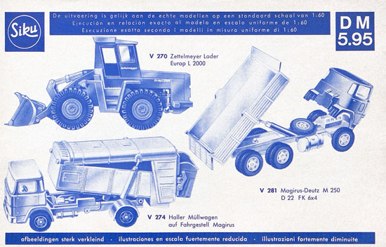 Siku Katalog 1968, Preisliste 1968, Bildpreisliste 1968, Verkehrsmodelle 1968